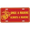License Plate-Once A Marine W/ Yellow